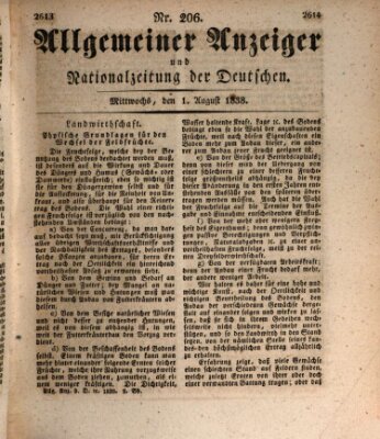 Allgemeiner Anzeiger und Nationalzeitung der Deutschen (Allgemeiner Anzeiger der Deutschen) Mittwoch 1. August 1838