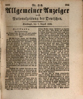 Allgemeiner Anzeiger und Nationalzeitung der Deutschen (Allgemeiner Anzeiger der Deutschen) Dienstag 7. August 1838