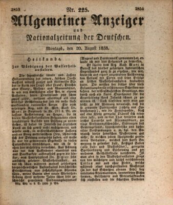 Allgemeiner Anzeiger und Nationalzeitung der Deutschen (Allgemeiner Anzeiger der Deutschen) Montag 20. August 1838