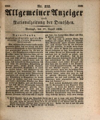 Allgemeiner Anzeiger und Nationalzeitung der Deutschen (Allgemeiner Anzeiger der Deutschen) Montag 27. August 1838