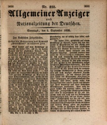 Allgemeiner Anzeiger und Nationalzeitung der Deutschen (Allgemeiner Anzeiger der Deutschen) Sonntag 2. September 1838