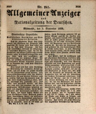 Allgemeiner Anzeiger und Nationalzeitung der Deutschen (Allgemeiner Anzeiger der Deutschen) Mittwoch 5. September 1838