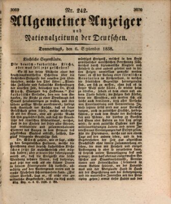 Allgemeiner Anzeiger und Nationalzeitung der Deutschen (Allgemeiner Anzeiger der Deutschen) Donnerstag 6. September 1838