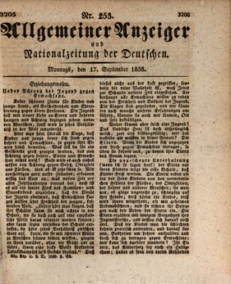 Allgemeiner Anzeiger und Nationalzeitung der Deutschen (Allgemeiner Anzeiger der Deutschen) Montag 17. September 1838