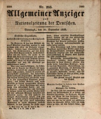 Allgemeiner Anzeiger und Nationalzeitung der Deutschen (Allgemeiner Anzeiger der Deutschen) Sonntag 30. September 1838