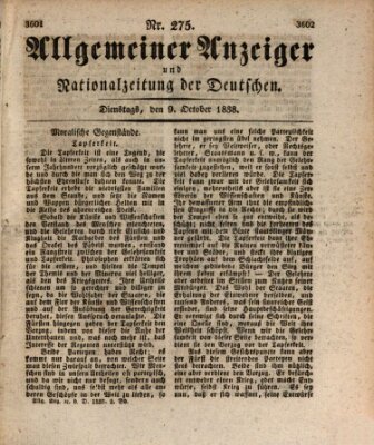 Allgemeiner Anzeiger und Nationalzeitung der Deutschen (Allgemeiner Anzeiger der Deutschen) Dienstag 9. Oktober 1838