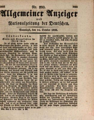 Allgemeiner Anzeiger und Nationalzeitung der Deutschen (Allgemeiner Anzeiger der Deutschen) Sonntag 14. Oktober 1838