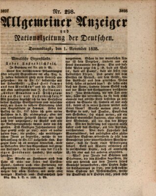 Allgemeiner Anzeiger und Nationalzeitung der Deutschen (Allgemeiner Anzeiger der Deutschen) Donnerstag 1. November 1838