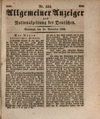 Allgemeiner Anzeiger und Nationalzeitung der Deutschen (Allgemeiner Anzeiger der Deutschen) Sonntag 25. November 1838