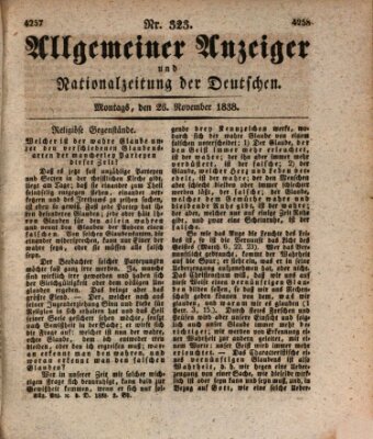 Allgemeiner Anzeiger und Nationalzeitung der Deutschen (Allgemeiner Anzeiger der Deutschen) Montag 26. November 1838