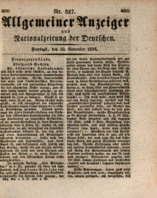 Allgemeiner Anzeiger und Nationalzeitung der Deutschen (Allgemeiner Anzeiger der Deutschen) Freitag 30. November 1838