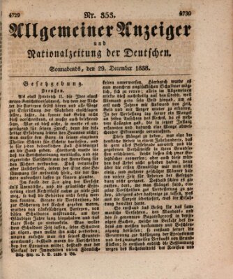 Allgemeiner Anzeiger und Nationalzeitung der Deutschen (Allgemeiner Anzeiger der Deutschen) Samstag 29. Dezember 1838