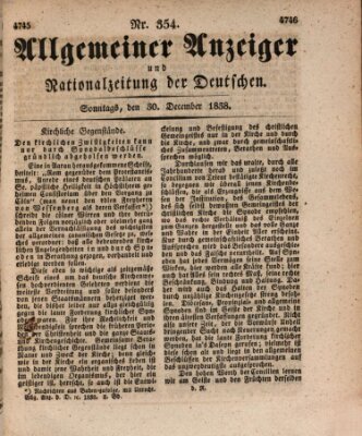 Allgemeiner Anzeiger und Nationalzeitung der Deutschen (Allgemeiner Anzeiger der Deutschen) Sonntag 30. Dezember 1838