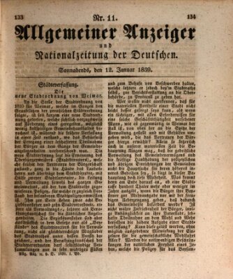 Allgemeiner Anzeiger und Nationalzeitung der Deutschen (Allgemeiner Anzeiger der Deutschen) Samstag 12. Januar 1839