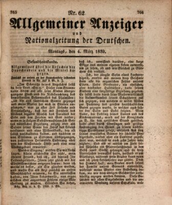 Allgemeiner Anzeiger und Nationalzeitung der Deutschen (Allgemeiner Anzeiger der Deutschen) Montag 4. März 1839