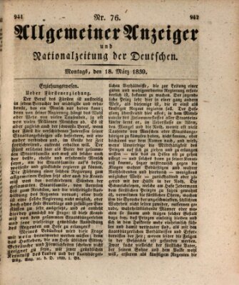 Allgemeiner Anzeiger und Nationalzeitung der Deutschen (Allgemeiner Anzeiger der Deutschen) Montag 18. März 1839