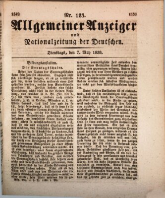 Allgemeiner Anzeiger und Nationalzeitung der Deutschen (Allgemeiner Anzeiger der Deutschen) Dienstag 7. Mai 1839