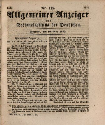 Allgemeiner Anzeiger und Nationalzeitung der Deutschen (Allgemeiner Anzeiger der Deutschen) Freitag 10. Mai 1839