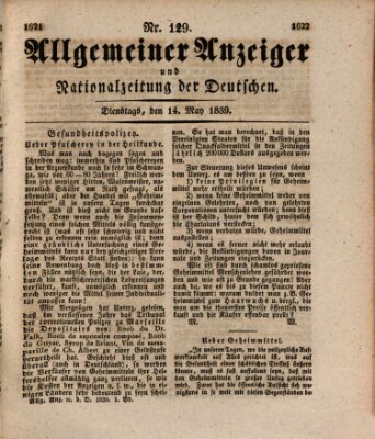 Allgemeiner Anzeiger und Nationalzeitung der Deutschen (Allgemeiner Anzeiger der Deutschen) Dienstag 14. Mai 1839