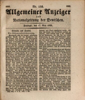 Allgemeiner Anzeiger und Nationalzeitung der Deutschen (Allgemeiner Anzeiger der Deutschen) Freitag 17. Mai 1839