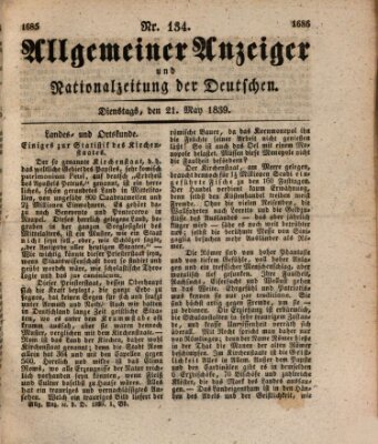 Allgemeiner Anzeiger und Nationalzeitung der Deutschen (Allgemeiner Anzeiger der Deutschen) Dienstag 21. Mai 1839