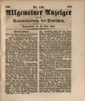 Allgemeiner Anzeiger und Nationalzeitung der Deutschen (Allgemeiner Anzeiger der Deutschen) Donnerstag 23. Mai 1839