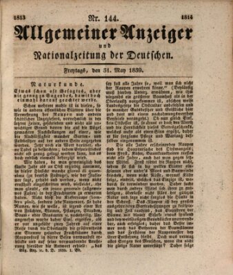 Allgemeiner Anzeiger und Nationalzeitung der Deutschen (Allgemeiner Anzeiger der Deutschen) Freitag 31. Mai 1839