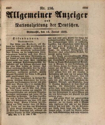 Allgemeiner Anzeiger und Nationalzeitung der Deutschen (Allgemeiner Anzeiger der Deutschen) Mittwoch 12. Juni 1839