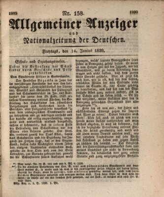 Allgemeiner Anzeiger und Nationalzeitung der Deutschen (Allgemeiner Anzeiger der Deutschen) Freitag 14. Juni 1839