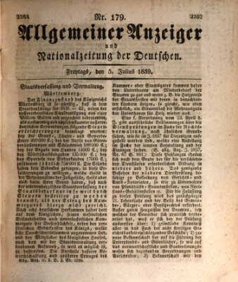 Allgemeiner Anzeiger und Nationalzeitung der Deutschen (Allgemeiner Anzeiger der Deutschen) Freitag 5. Juli 1839