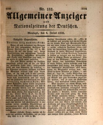 Allgemeiner Anzeiger und Nationalzeitung der Deutschen (Allgemeiner Anzeiger der Deutschen) Montag 8. Juli 1839