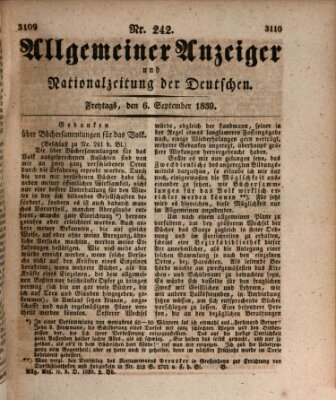 Allgemeiner Anzeiger und Nationalzeitung der Deutschen (Allgemeiner Anzeiger der Deutschen) Freitag 6. September 1839