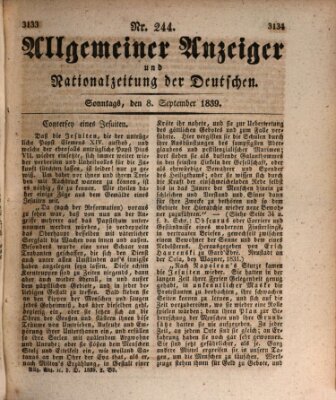 Allgemeiner Anzeiger und Nationalzeitung der Deutschen (Allgemeiner Anzeiger der Deutschen) Sonntag 8. September 1839