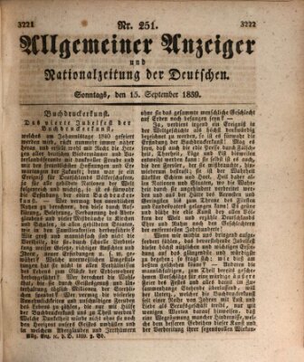 Allgemeiner Anzeiger und Nationalzeitung der Deutschen (Allgemeiner Anzeiger der Deutschen) Sonntag 15. September 1839