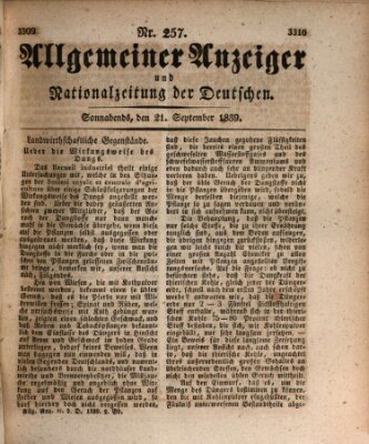 Allgemeiner Anzeiger und Nationalzeitung der Deutschen (Allgemeiner Anzeiger der Deutschen) Samstag 21. September 1839