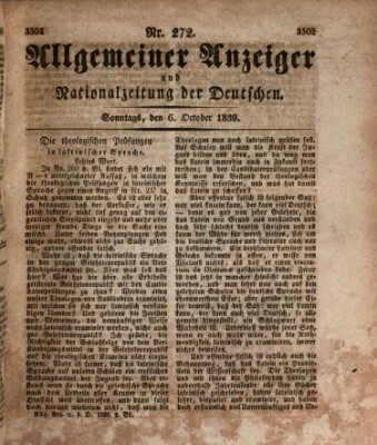 Allgemeiner Anzeiger und Nationalzeitung der Deutschen (Allgemeiner Anzeiger der Deutschen) Sonntag 6. Oktober 1839