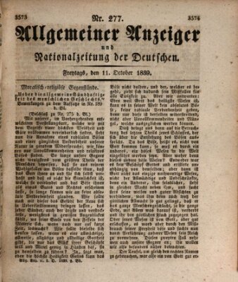 Allgemeiner Anzeiger und Nationalzeitung der Deutschen (Allgemeiner Anzeiger der Deutschen) Freitag 11. Oktober 1839