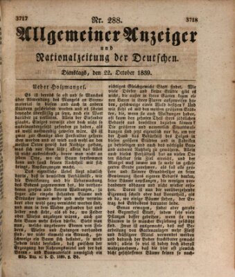 Allgemeiner Anzeiger und Nationalzeitung der Deutschen (Allgemeiner Anzeiger der Deutschen) Dienstag 22. Oktober 1839