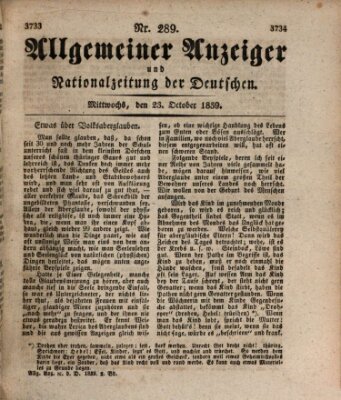 Allgemeiner Anzeiger und Nationalzeitung der Deutschen (Allgemeiner Anzeiger der Deutschen) Mittwoch 23. Oktober 1839