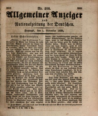 Allgemeiner Anzeiger und Nationalzeitung der Deutschen (Allgemeiner Anzeiger der Deutschen) Freitag 1. November 1839