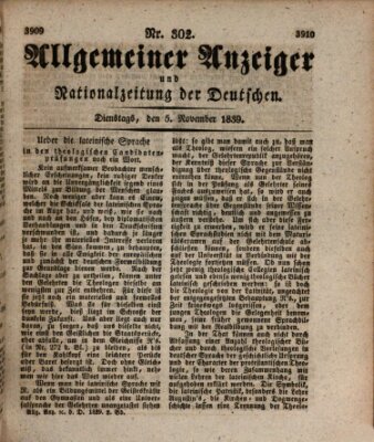 Allgemeiner Anzeiger und Nationalzeitung der Deutschen (Allgemeiner Anzeiger der Deutschen) Dienstag 5. November 1839