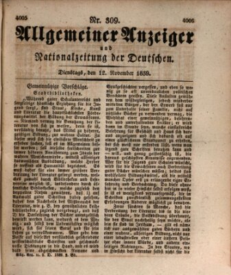 Allgemeiner Anzeiger und Nationalzeitung der Deutschen (Allgemeiner Anzeiger der Deutschen) Dienstag 12. November 1839