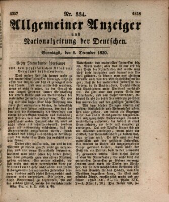 Allgemeiner Anzeiger und Nationalzeitung der Deutschen (Allgemeiner Anzeiger der Deutschen) Sonntag 8. Dezember 1839