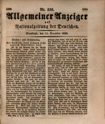 Allgemeiner Anzeiger und Nationalzeitung der Deutschen (Allgemeiner Anzeiger der Deutschen) Dienstag 10. Dezember 1839