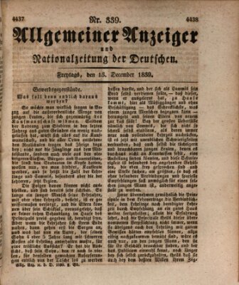 Allgemeiner Anzeiger und Nationalzeitung der Deutschen (Allgemeiner Anzeiger der Deutschen) Freitag 13. Dezember 1839