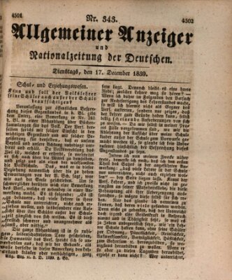 Allgemeiner Anzeiger und Nationalzeitung der Deutschen (Allgemeiner Anzeiger der Deutschen) Dienstag 17. Dezember 1839