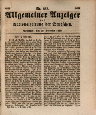 Allgemeiner Anzeiger und Nationalzeitung der Deutschen (Allgemeiner Anzeiger der Deutschen) Sonntag 29. Dezember 1839