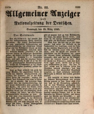 Allgemeiner Anzeiger und Nationalzeitung der Deutschen (Allgemeiner Anzeiger der Deutschen) Sonntag 29. März 1840