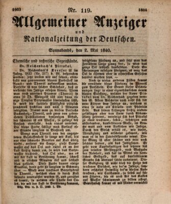 Allgemeiner Anzeiger und Nationalzeitung der Deutschen (Allgemeiner Anzeiger der Deutschen) Samstag 2. Mai 1840