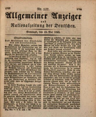 Allgemeiner Anzeiger und Nationalzeitung der Deutschen (Allgemeiner Anzeiger der Deutschen) Sonntag 10. Mai 1840